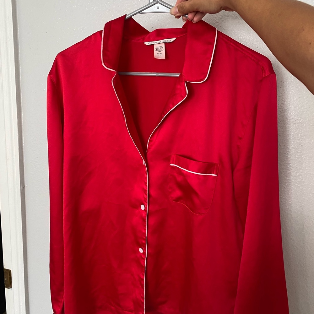 Victoria's Secret Vibrant Red Satin Top